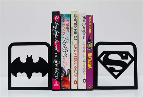 "GLAZER METAL ART" BATMAN SUPERMAN METAL BOOKENDS- Book Ends, Bookends ...
