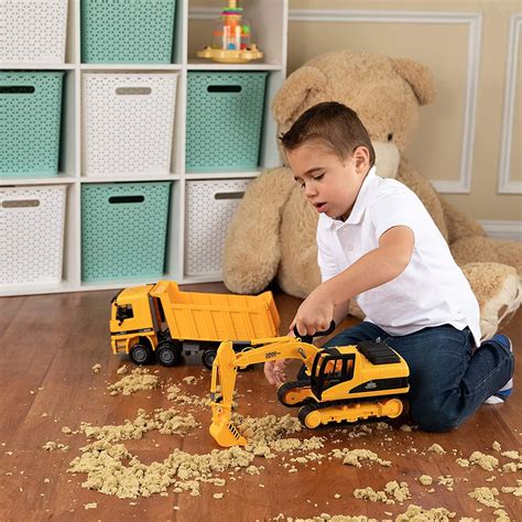 Buy Excavator & Dump Truck Toy for Kids (Set of 2) – Moveable Claw ...