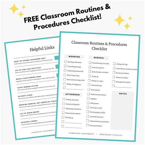 Image result for Classroom Procedure Checklist