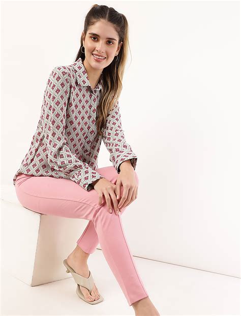 Buy Printed Spread Collar Blouse at Marks & Spencer