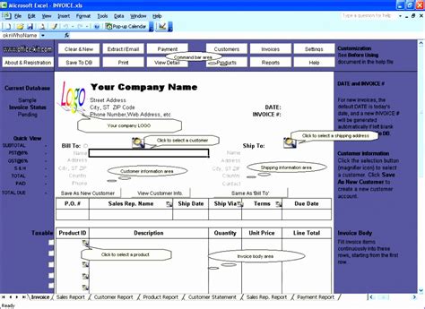 Image result for Excel Invoice with Database