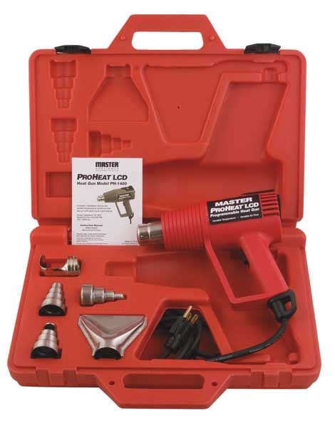 Master Appliance Heat Gun Kit, Electric Powered, 120V AC, Variable Temp ...