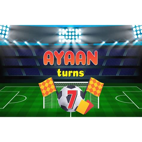 The Blu Party Football Theme Personalized Birthday Backdrop/Banner with ...