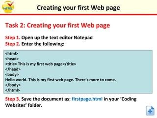 Image result for Creating My First Page in HTML or CSS