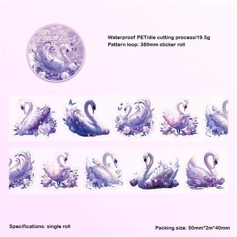 TEYL606 -Sticker Roll| Swan Rhythm Landscaping Hand Account Tape DIY H ...