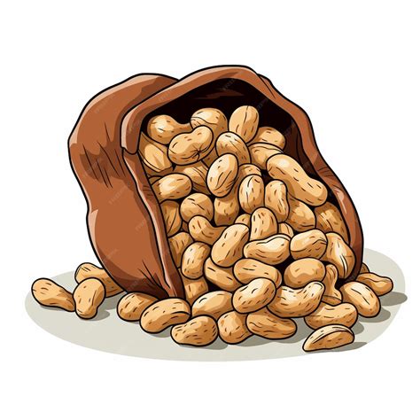 Premium Photo | A cartoon illustration of a bag of peanuts spilling out ...