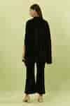 Buy Black Velvet Sequins Embellished Cape And Pant Set For Women by ...