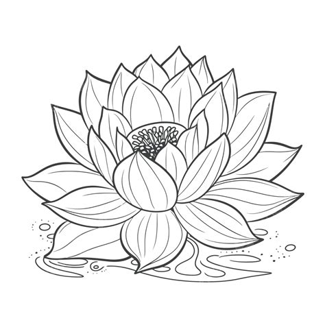 Simple Lotus Flower Outline
