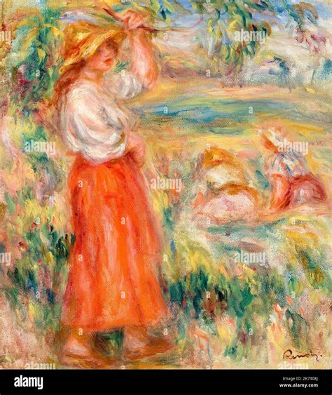 Pierre Auguste Renoir, Women in the Fields, painting in oil on canvas ...