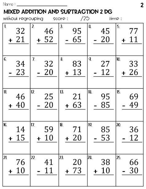 Adding And Subtraction Worksheets - prntbl.concejomunicipaldechinu.gov.co