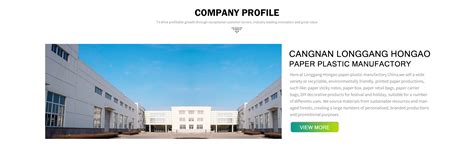 Company Overview - Longgang Hongao Plastic Paper Manufactory