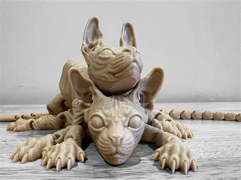 🐱 Sphynx CAT - FLEXI - 3MF - PRINT-IN-PLACE STL・3D Print・Cults