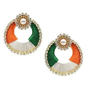 Indi Creation Pearl and Beads Handmade Round Tri Color Dangle Earrings ...
