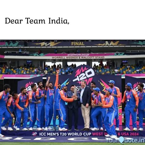 Dear Team India, | Quotes & Writings by Pradnya Bhujbal | YourQuote