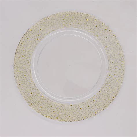 Elegant Baroque Gold Circle Line Edge Plastic Chargers