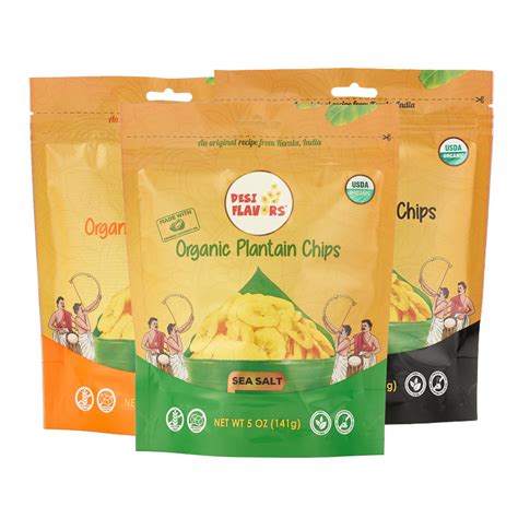 Desi Flavors Organic Plantain DMF15 Chips | Kerala Banana Chips ...