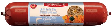 Fleischeslust Lachs mit Rind mit Karotte, Kürbis Spirulina 12 x 800 g