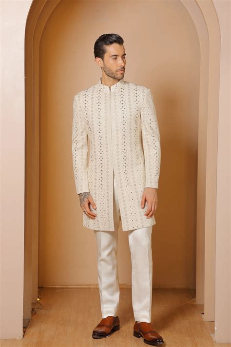 Offwhite axis indowestern set