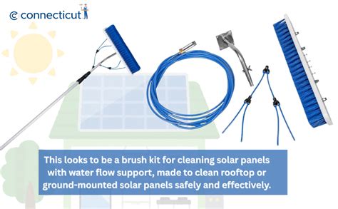 Connecticut Long Solar Panel Cleaning Brush Kit Heavy-Duty Nylon Water ...