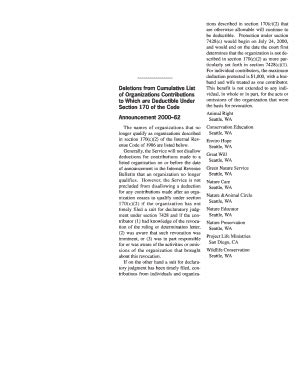 Announcement 2000-62 - Deletions From Cumulative List Of Organizations ...