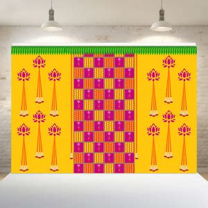 coolistic Back Drops Curtains for Pooja Red Rangoli (8*5 Feet) Price in ...