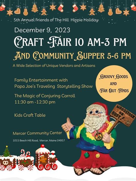 HIPPIE HOLIDAY ARTS & CRAFT FAIR, Mercer Community Center, Anson, 9 ...