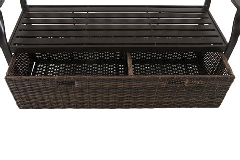 Buy Better Homes & Gardens Camrose Outdoor Storage Wicker Bench - Brown ...