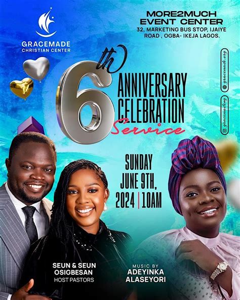 Gracemade 6th Year Anniversary Celebration Service, More2Much Event ...