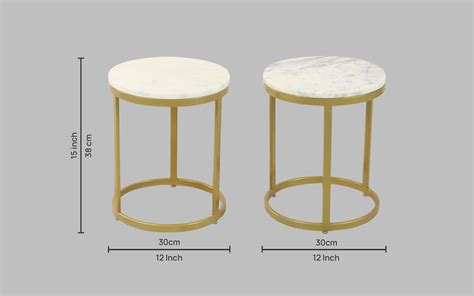 Nelson Nesting Wonder White Marble Gold Finish Set of 3 Coffee Table ...