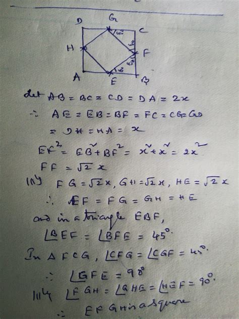 ABCD is a square. E,F,G,H are points on the sides AB,BC,CD,DA ...