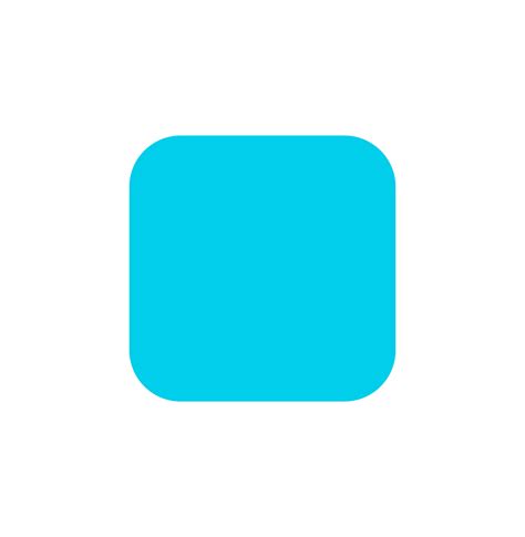 Light blue corner carved square icon. square with round corners ...