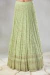 Buy Green Net Cut Work, Sequins Sweetheart Neck Heavy Jaal Lehenga Set ...