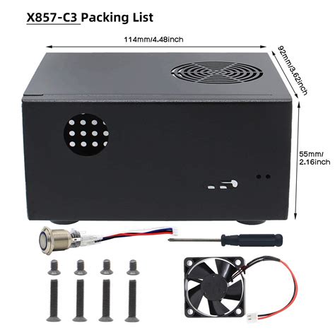 Buy Geekworm Raspberry Pi X857-C3 Case for Raspberry Pi 4 & X857 V2.0 ...