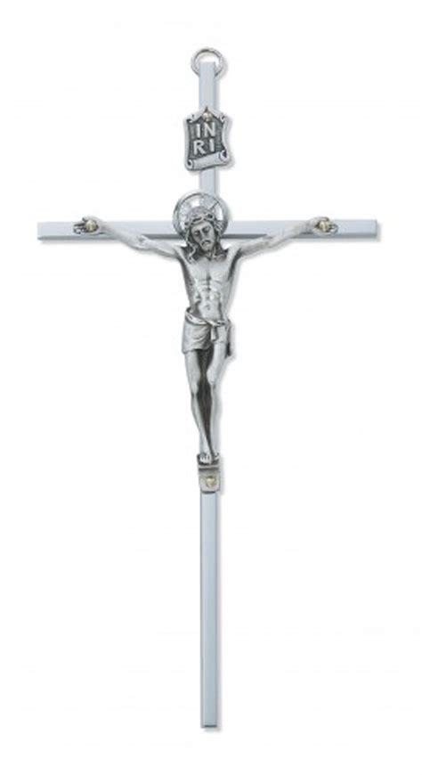 McVan Silver Tone Jesus Christ INRI Cross Wall Crucifix, 8 Inch ...