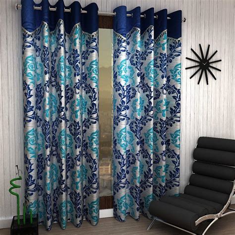 Buy CREATE & CRAFT Leaf Digital Print Fringe Eyelet Curtain/PARDA for ...