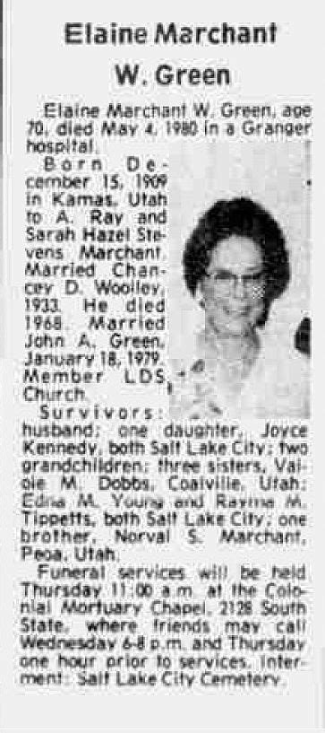 Elaine Marchant Woolley Green (1909-1980) - Find a Grave Memorial