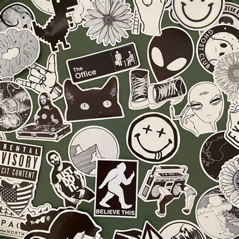 Buy Black and White Stickers Online In India - Etsy India