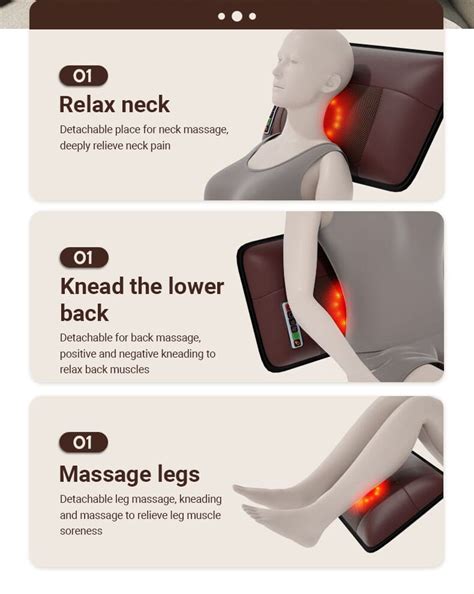 Massage Mat, 4D Heated Massage, 20 Neck Kneading Massage