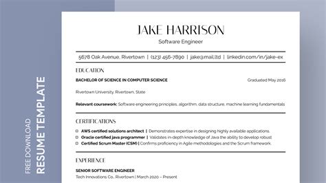 Jake's Resume Free Google Docs Template - gdoc.io