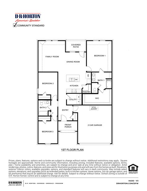 Single Story 4 Bedroom Dr Horton Floor Plans | Viewfloor.co