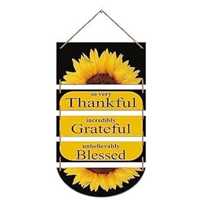 Amazon Brand - Umi Set of 5 Thankful Quotes Wall Hanging MDF Decorative ...