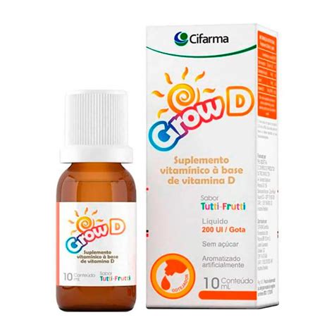 Vitamina D 200UI Grow D Tutti-Frutti Gotas 10ml - Preço online | Droga Raia