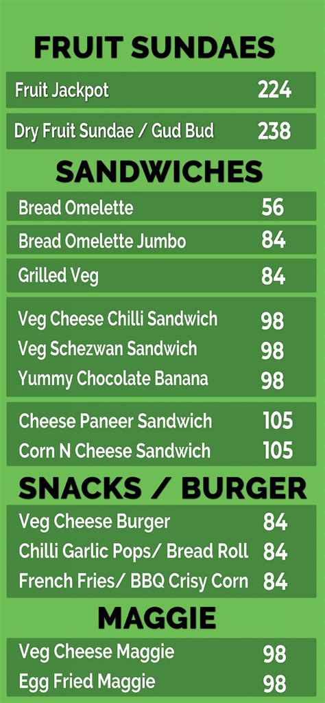 Menu at The Lassi Corner, Vadodara