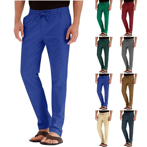 Plus Size Caual Pants for Men Business Loose Elastic Waist Cotton All ...