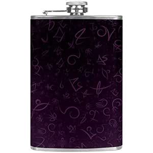Buy Navy Blue Character Art Flask for Liquor and Funnel - 8 Oz Leak ...