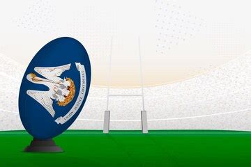 Louisiana national team rugby ball on rugby stadium | Premium Vector
