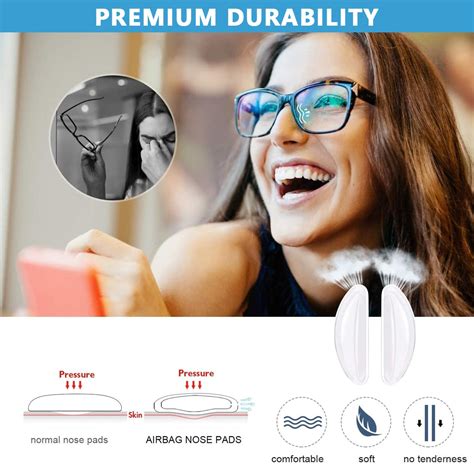 MAYCREATE® 12 Pairs Adhesive Eyeglasses Nose Pads, D Shape Stick-on ...