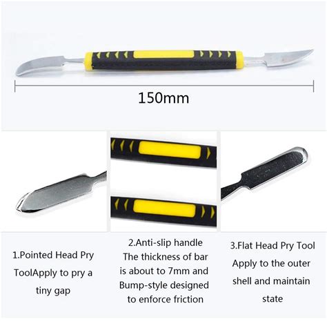 5-in-1 3pcs Dual End Metal Spudger with 2pcs Plastic Openers Prying Fo