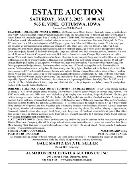 May Auctions - Al Martin