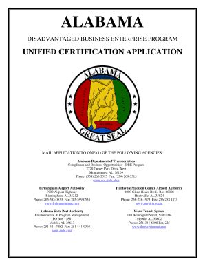 Fillable Online dot state al DBE Certification Application - Alabama ...